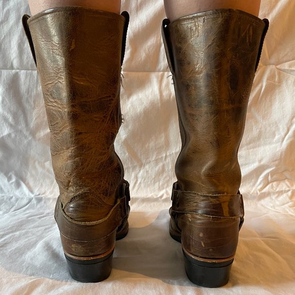 Brown/Tan Harness Frye Boot - US size 7.5 - Picture 3 of 4